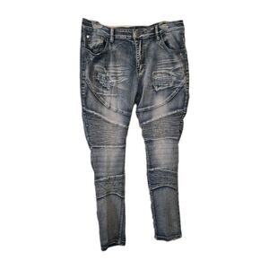 Men's Denim & Rivets Jeans Sz 34 Distressed Medium Washed, Skinny Leg Streetwear